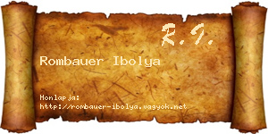 Rombauer Ibolya névjegykártya